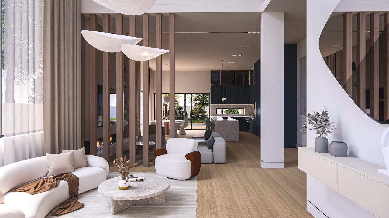 about-01 Spacious modern living room with elegant furniture and natural lighting.